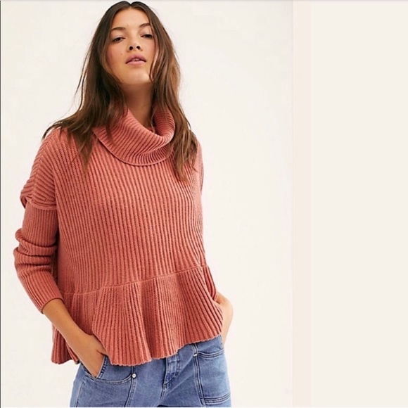 Free People Sweaters - NWT Free People Layer Cake Peplum Sweater Rose